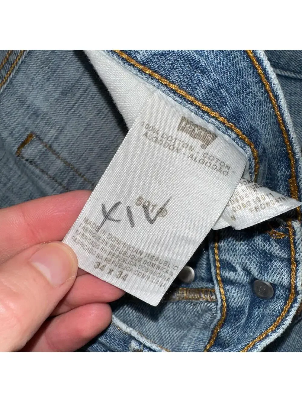 Levis 501 Vintage Y2K XX Straight Leg Jeans Blue Light Wash 34x34 Act 33x32